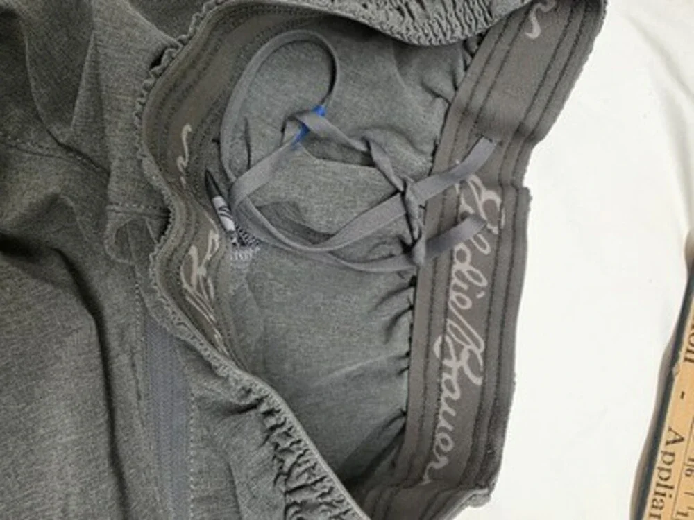 Eddie Bauer Men's Gray Athletic Activewear Shorts S Elastic Waist Drawstring Zip